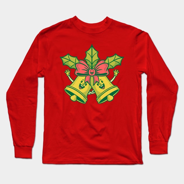 Christmas twin bell Long Sleeve T-Shirt by Doodlejoystore